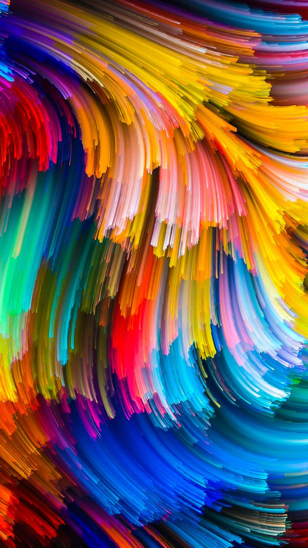 Fondosde Pantalla Abstractos De Hilos De Pintura Coloridos En 4k Para El Teléfono Móvil. Fondo de pantalla