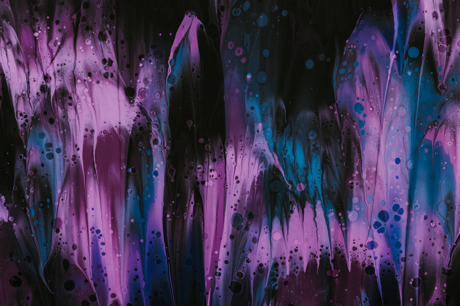 Abstract Paint With Bubbles 4k Purple