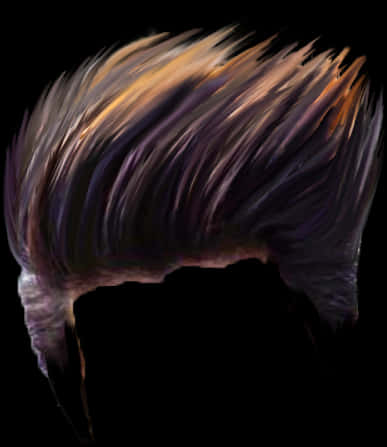 Abstract Painted Hairstyle Illustration PNG