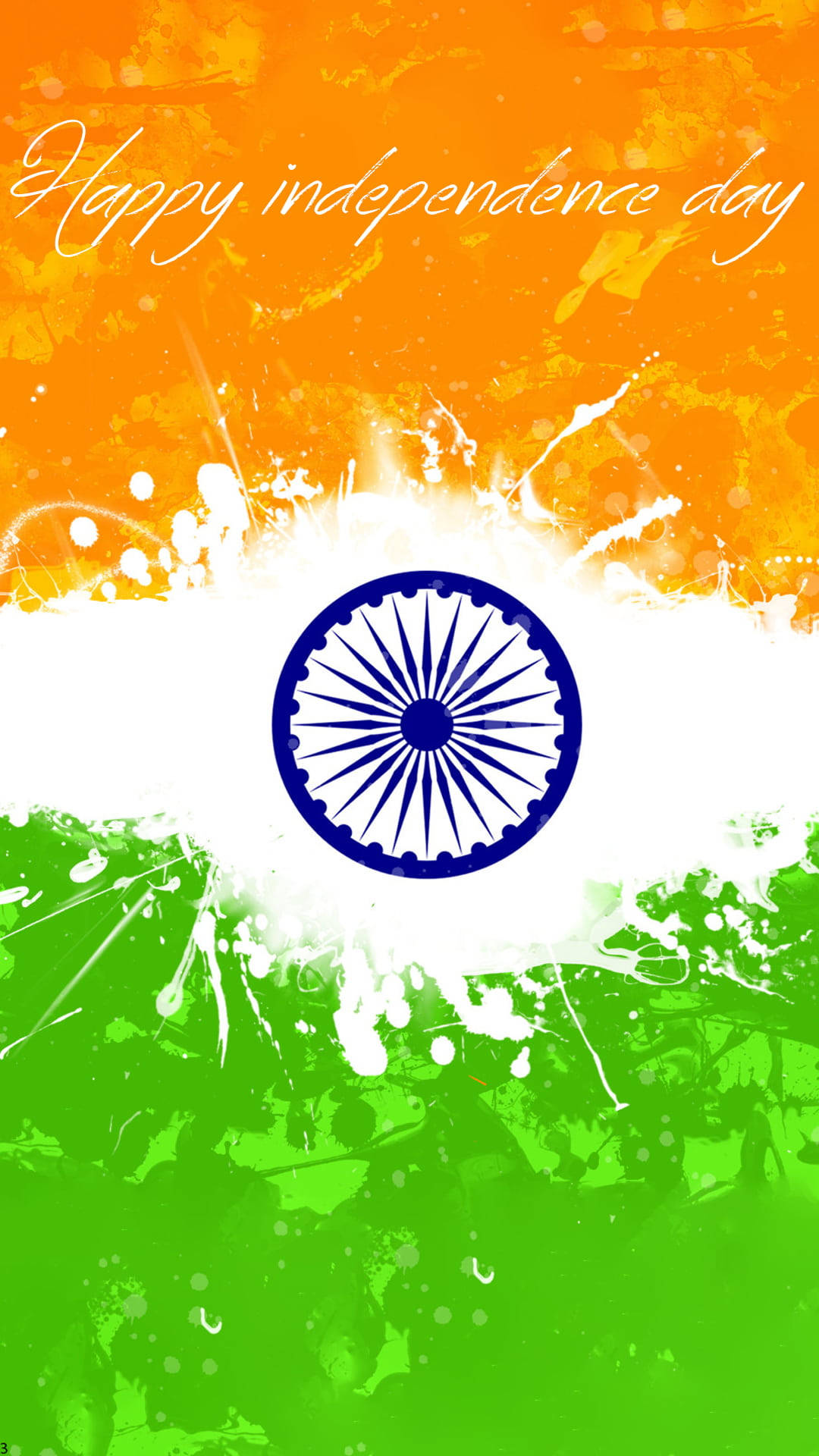 Abstract Painted Indian Flag Mobile Background