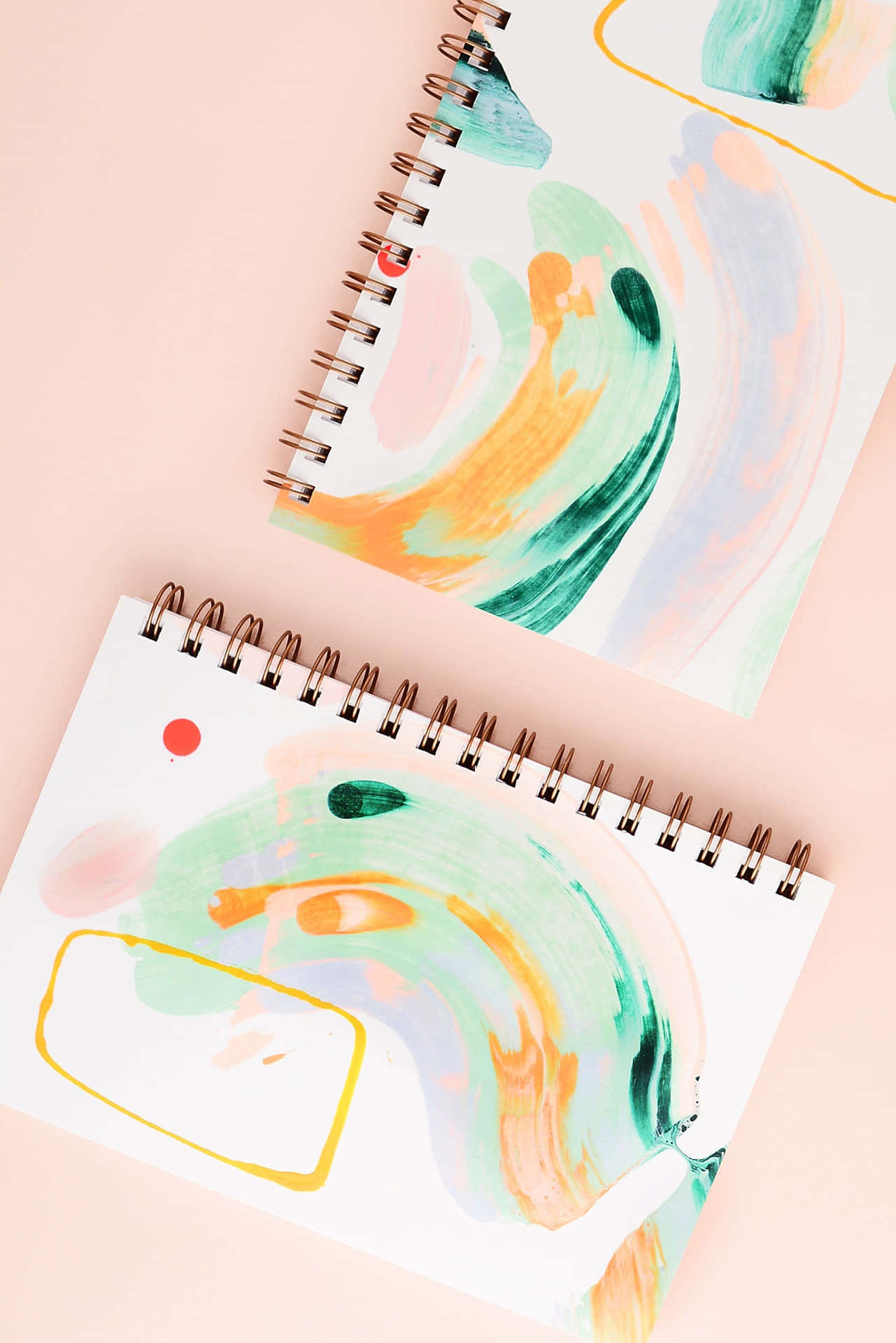 Abstract Painted Spiral Notebooks