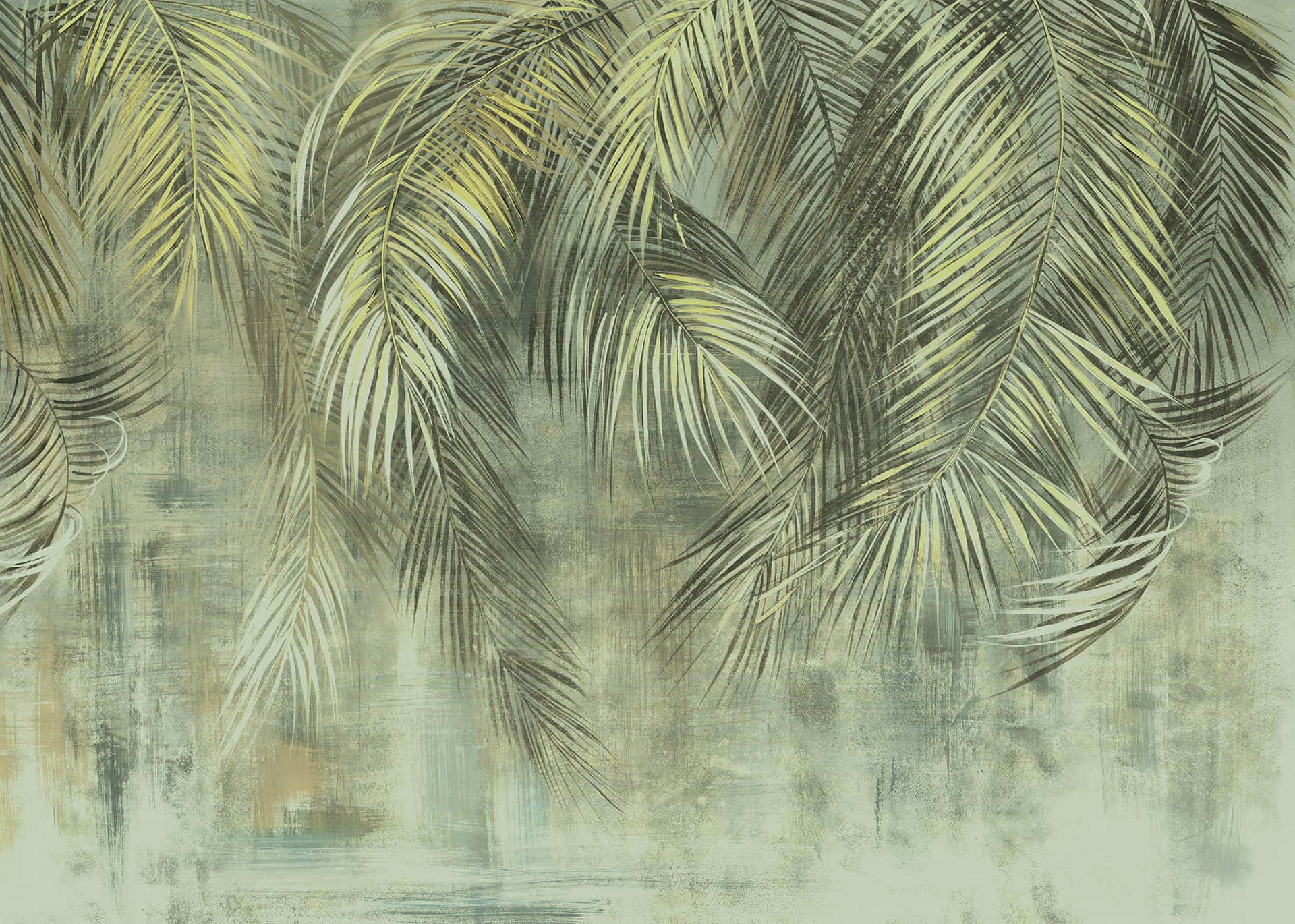 Abstract Palm Fronds Artwork Wallpaper