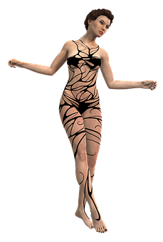 Abstract Patterned Bodysuit Woman PNG