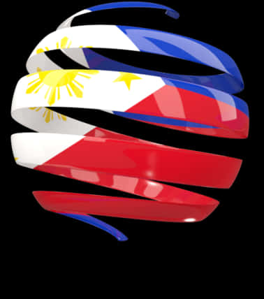 Abstract Philippine Flag Ribbon Design PNG
