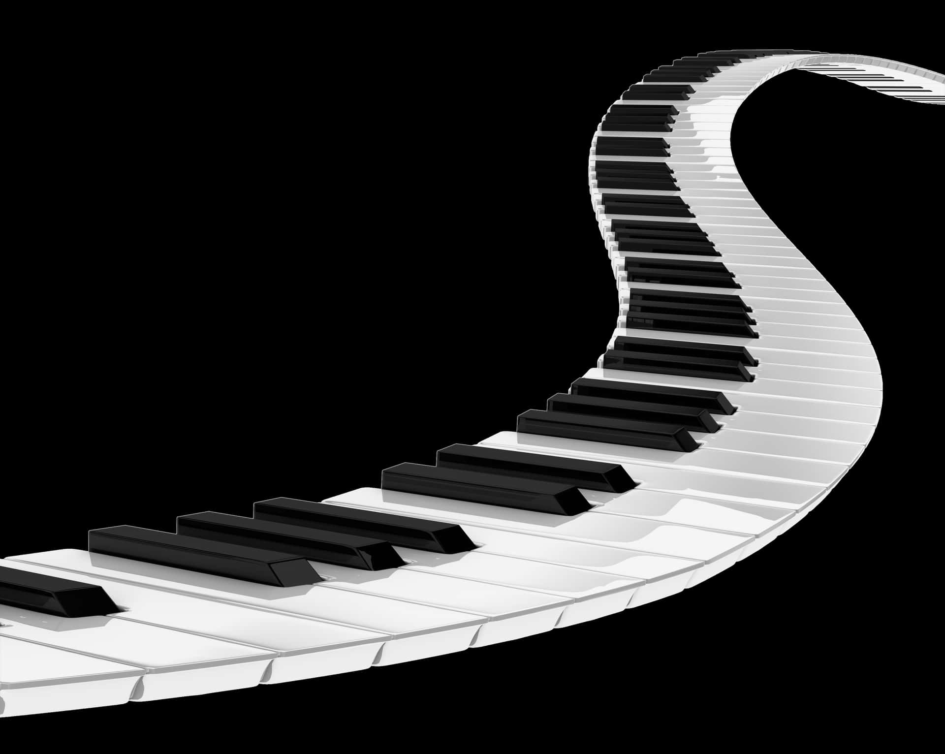 Abstract Piano Keyboard Curve PNG