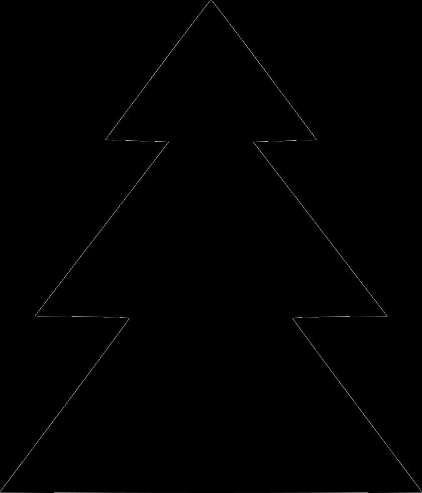 Abstract Pine Tree Outline PNG