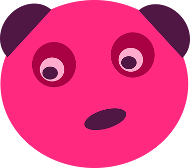 Abstract Pink Bear Face Graphic PNG