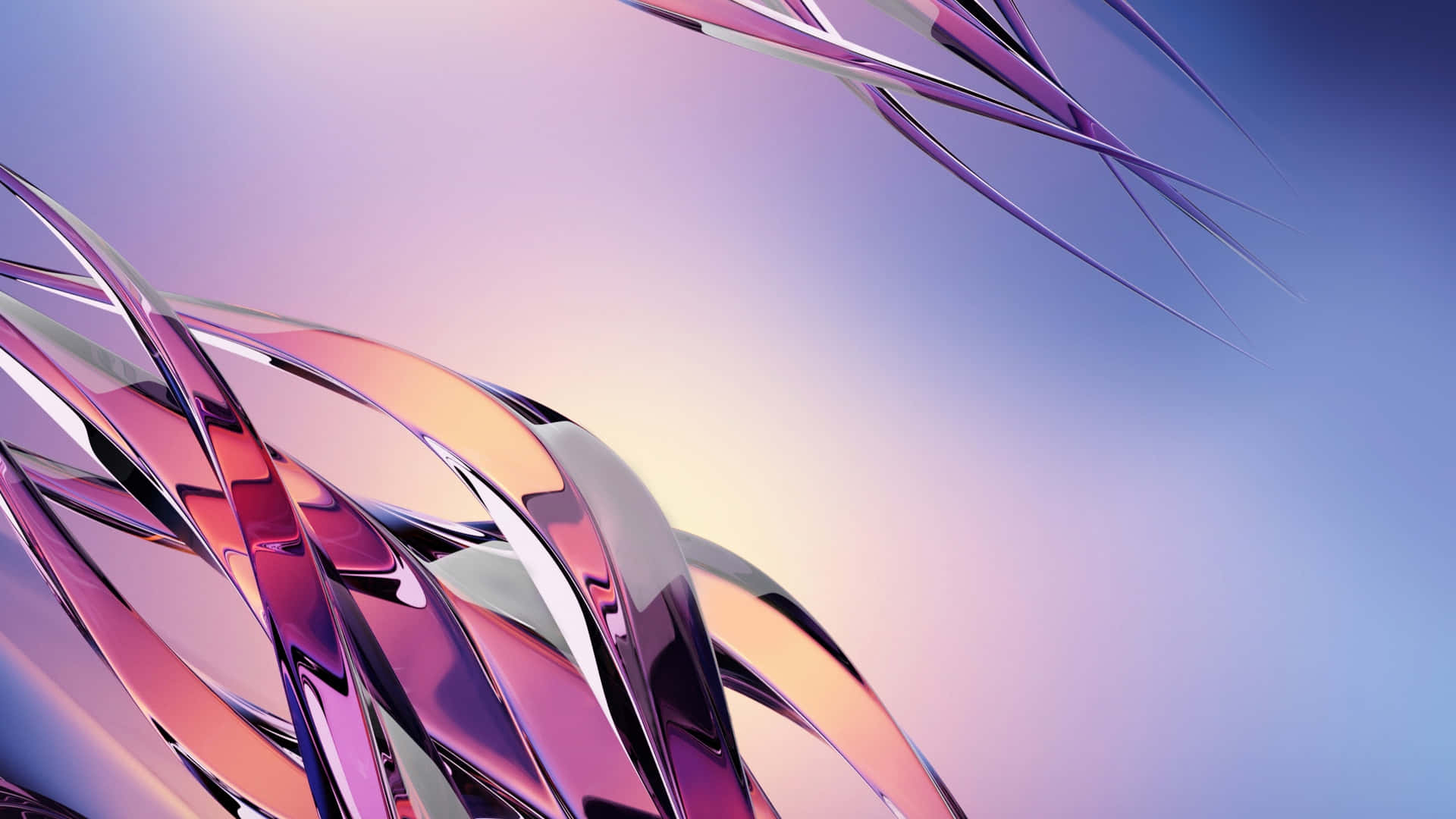 Abstract Pink Blue Chrome Design Wallpaper