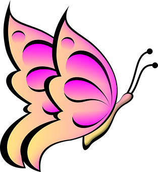 Abstract Pink Butterfly Graphic PNG