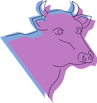 Abstract Pink Cow Graphic PNG