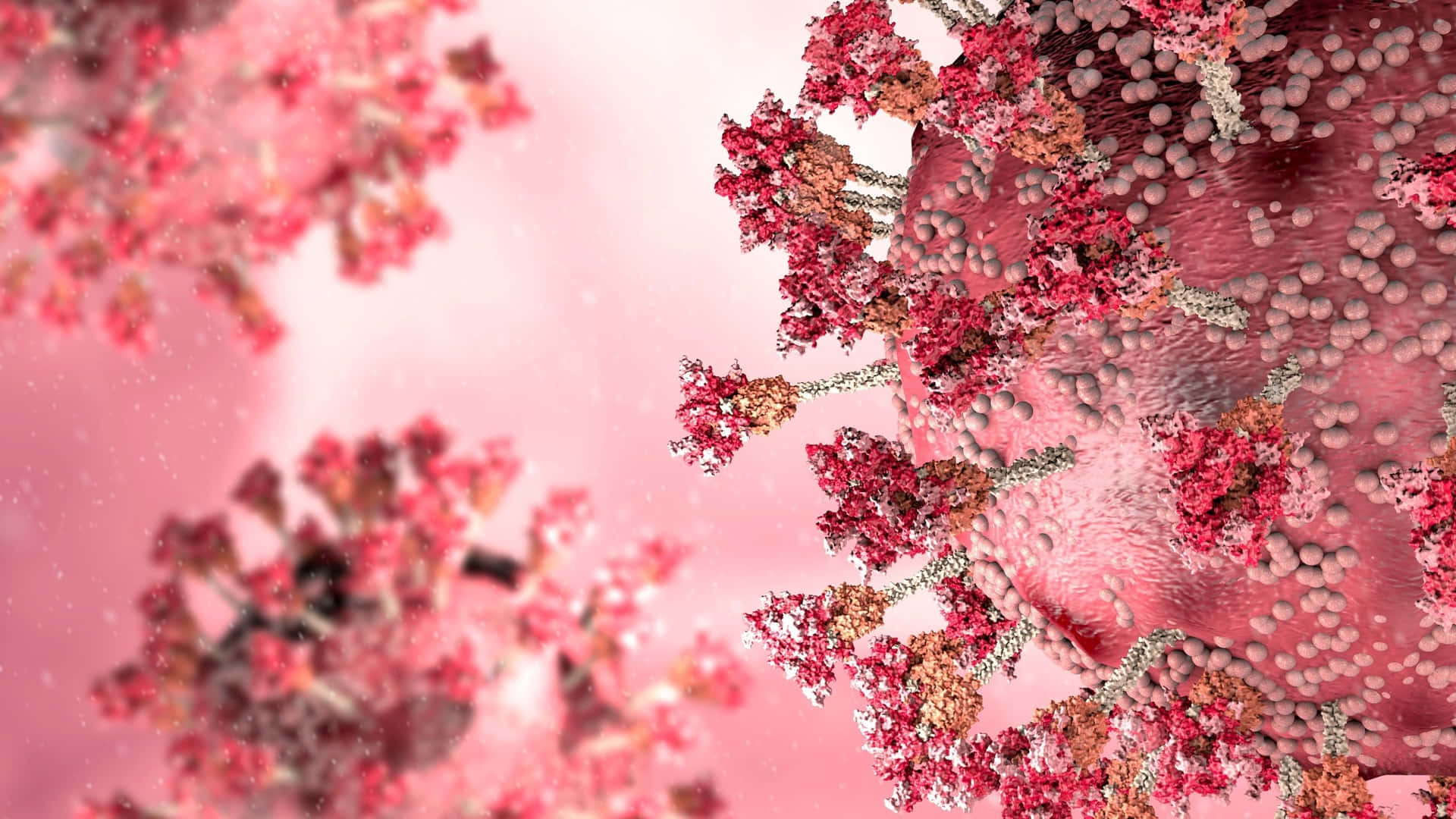 Abstract Pink Crystal Growth Wallpaper