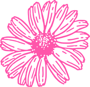 Abstract Pink Daisy Graphic PNG