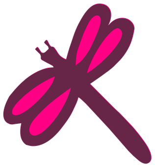 Abstract Pink Dragonfly Graphic PNG