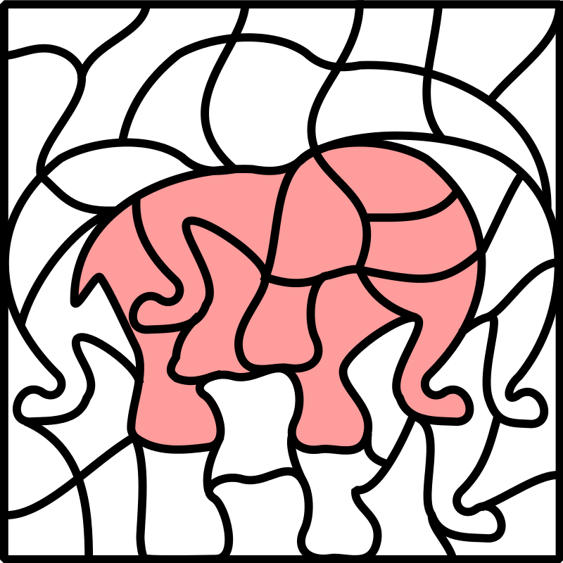 Abstract Pink Elephant Illusion PNG