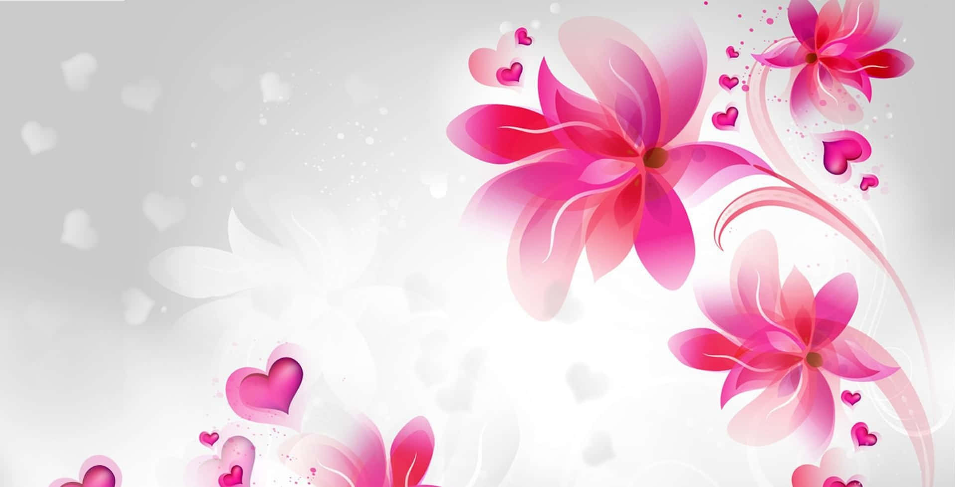Abstract Pink Floral Design Wallpaper