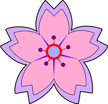 Abstract Pink Flower Illustration PNG