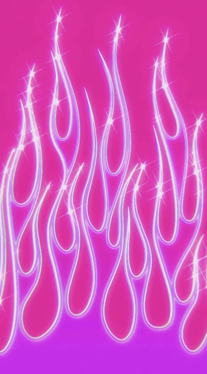 Abstract Pink Glowing Lines Art Wallpaper