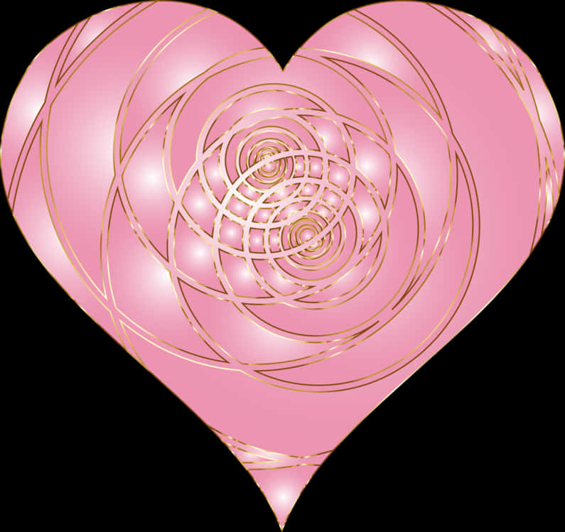 Abstract Pink Heart Spiral PNG