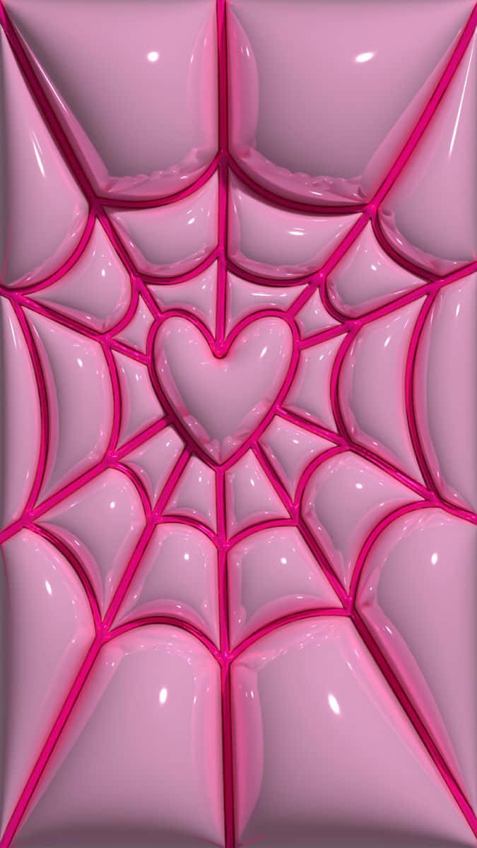 Abstract Pink Heart3 D Design Wallpaper