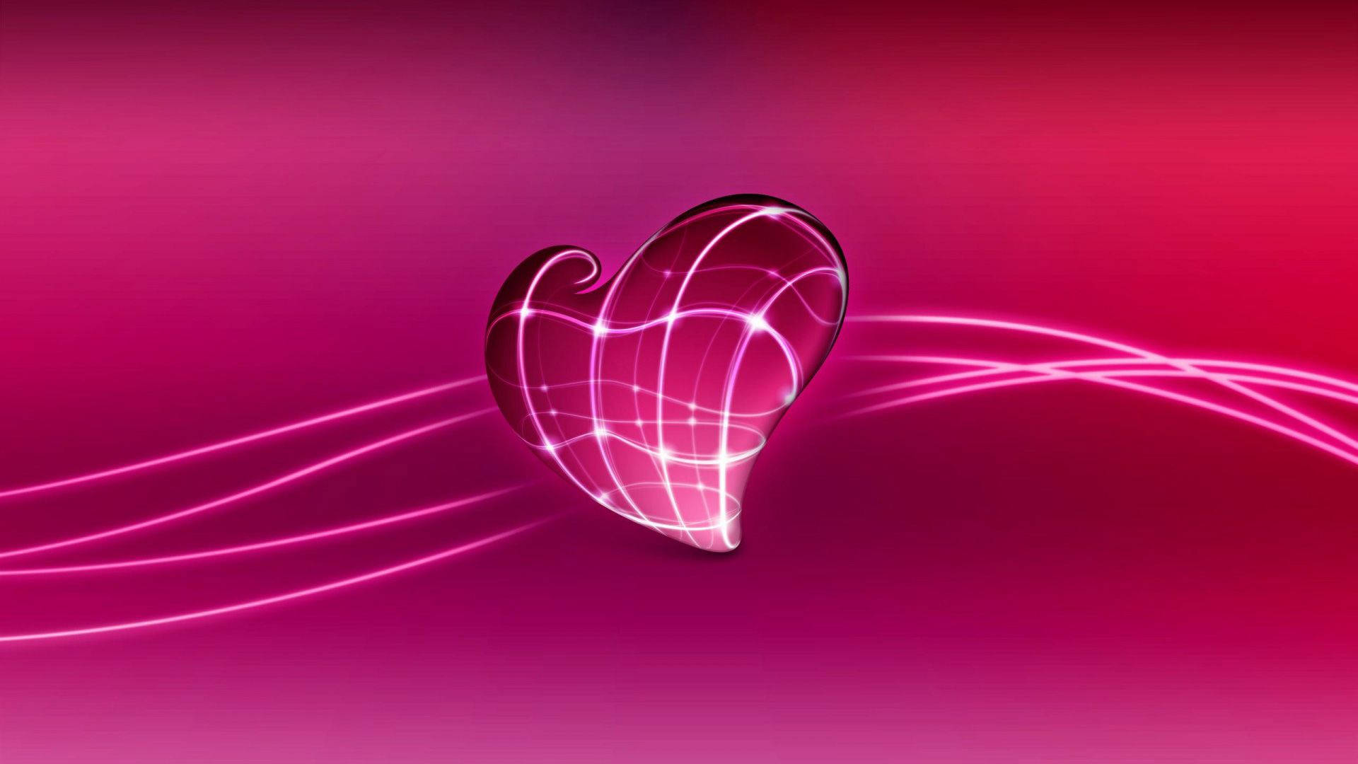 Abstract Pink Love Heart Wallpaper