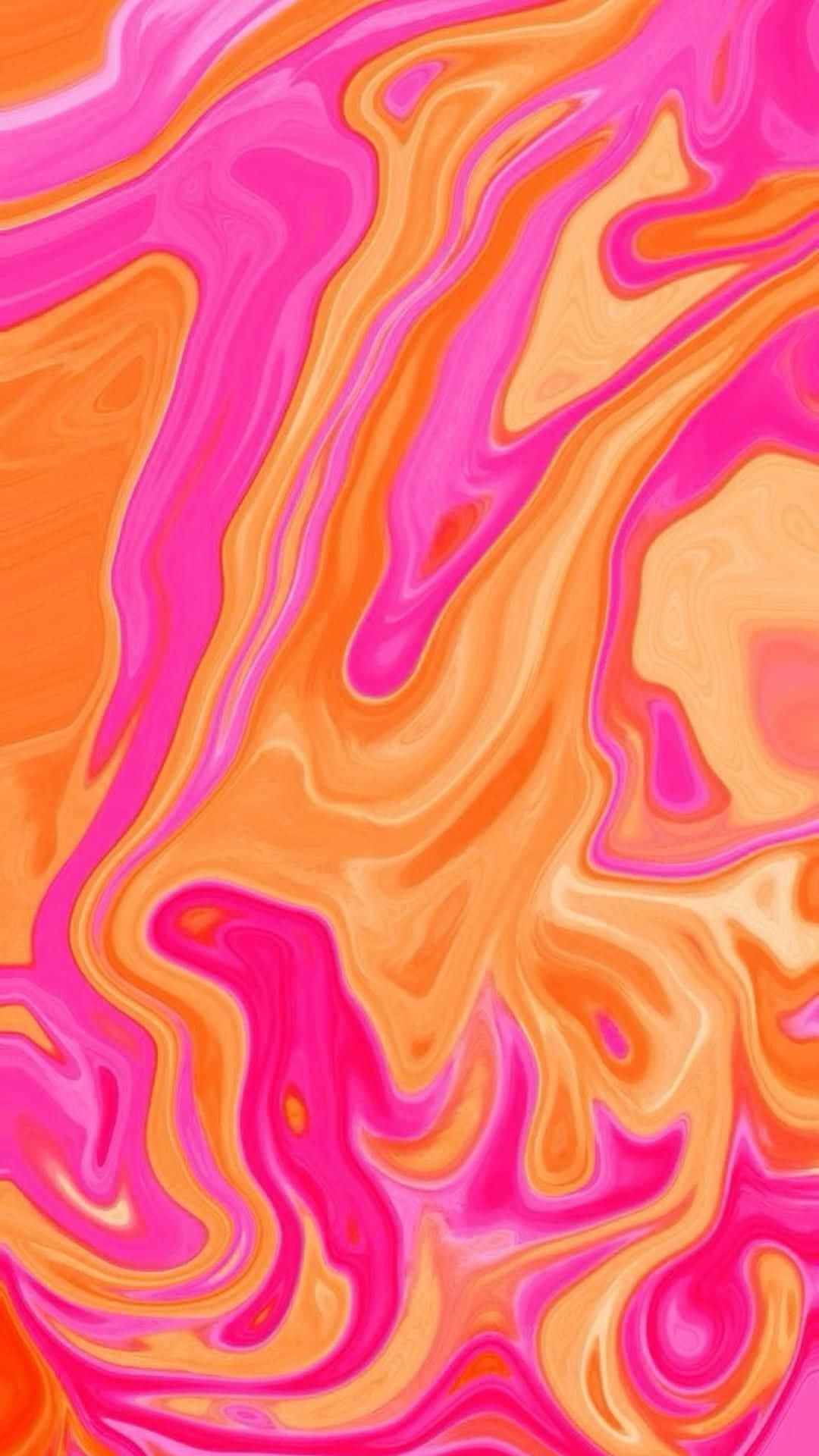 Abstract Pink Orange Swirl Pattern Wallpaper