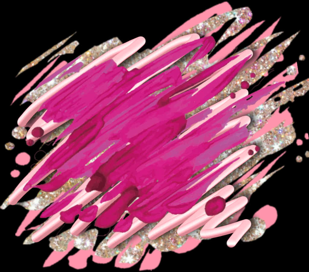 Abstract Pink Paint Brush Strokes PNG
