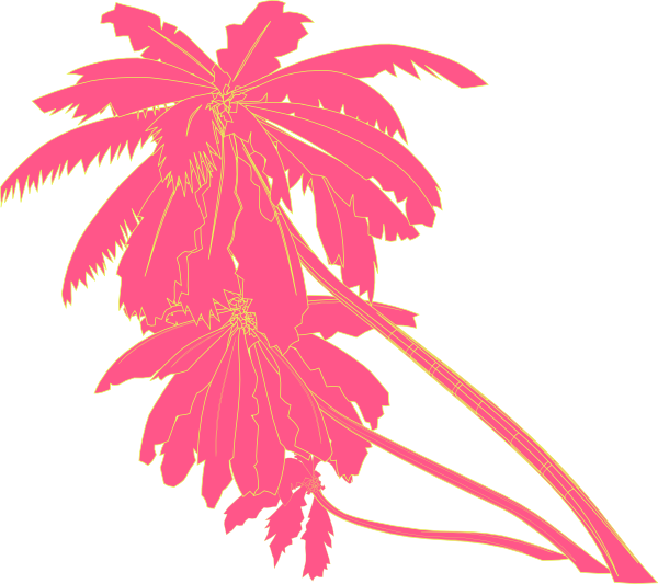 Abstract Pink Palm Leaves Illustration PNG