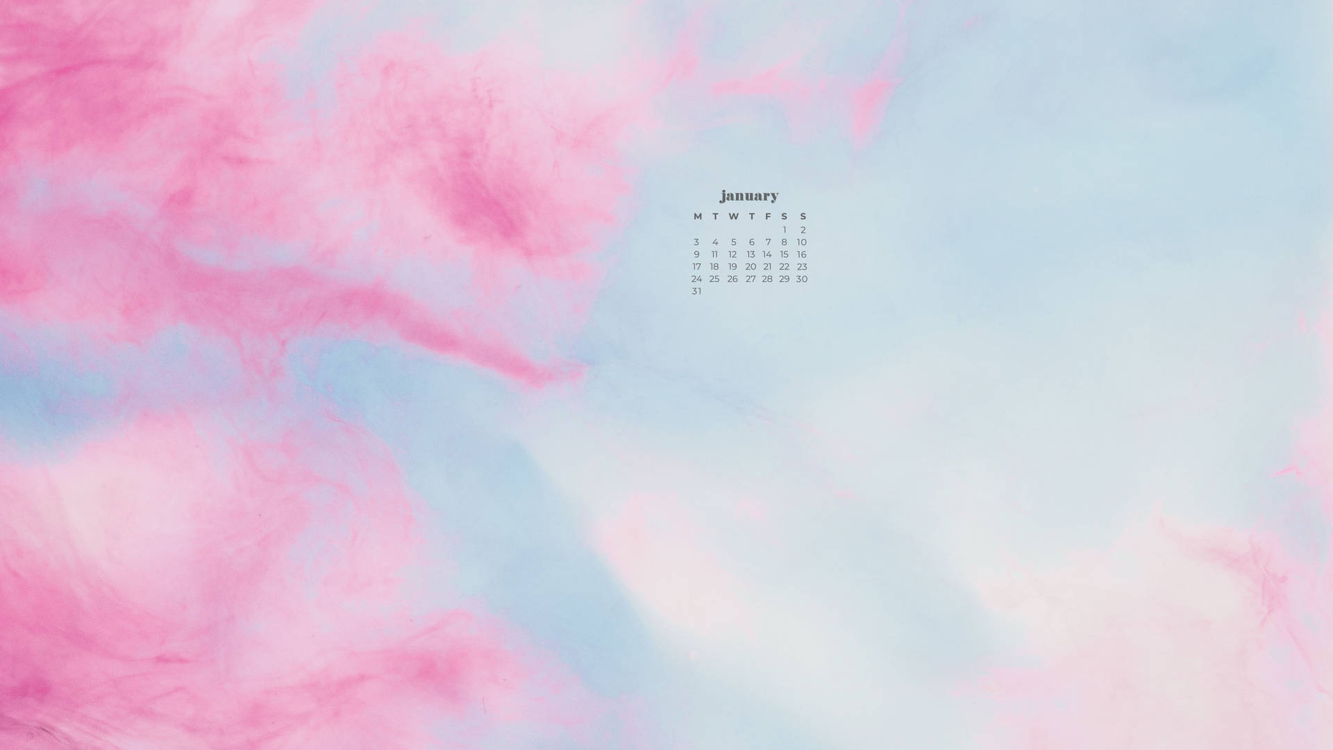 Abstract Pink Smoke January 2022 Calendar Wallpaper