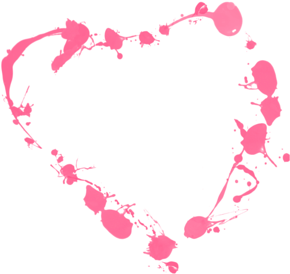 Abstract Pink Splash Heart PNG