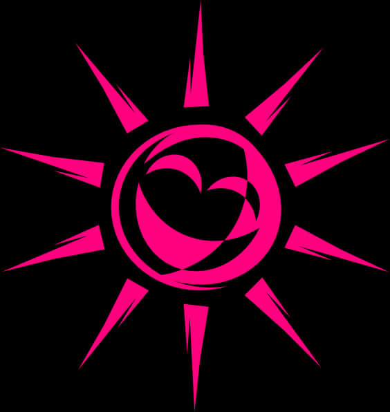 Abstract Pink Sun Design PNG