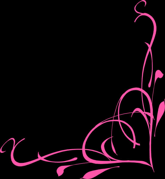 Abstract Pink Swirlson Black PNG
