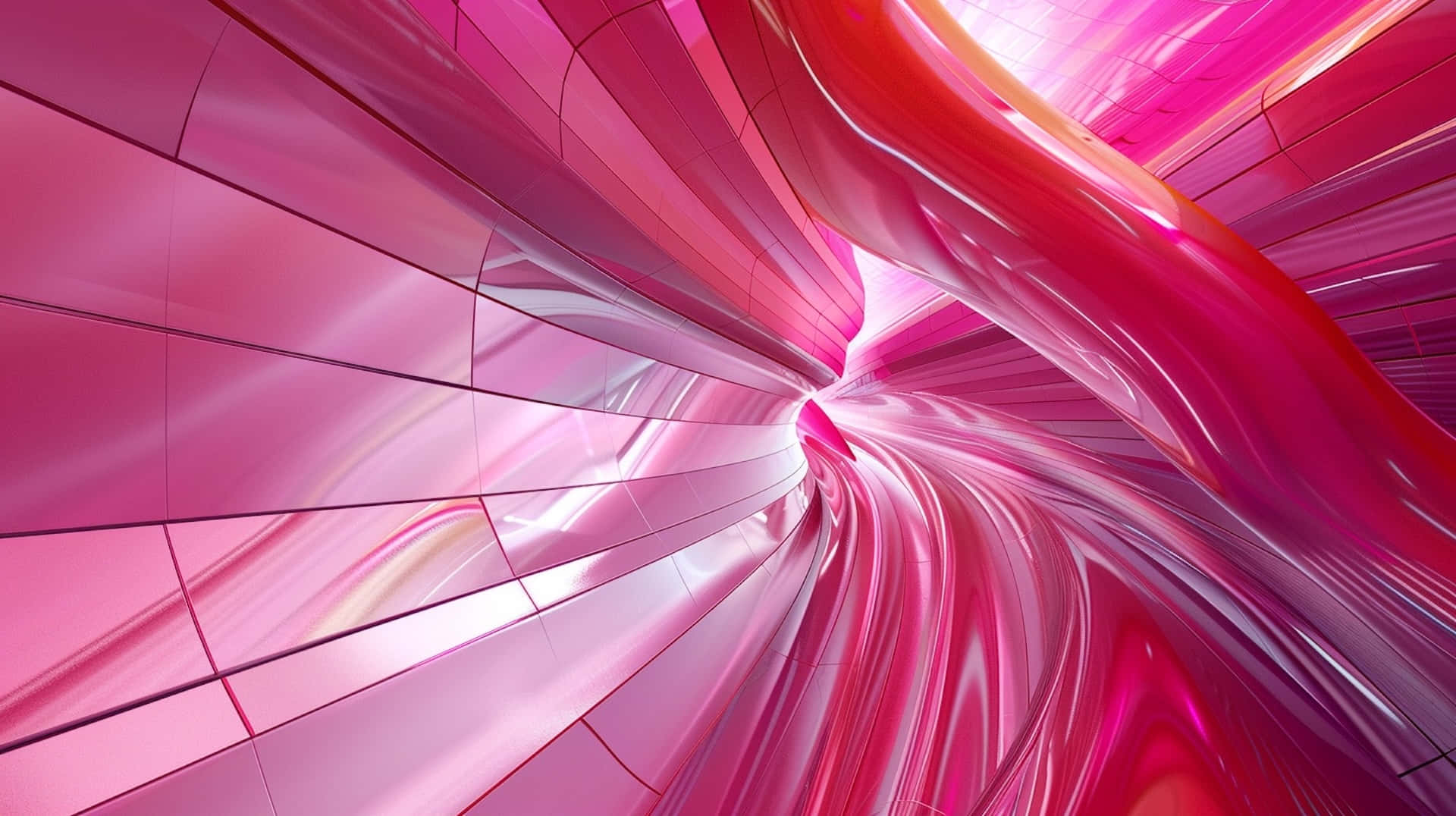 Abstract Pink Tunnel3 D Render Wallpaper