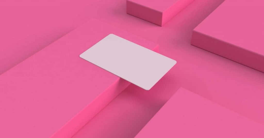 Abstract Pink3 D Compositionwith White Card Wallpaper