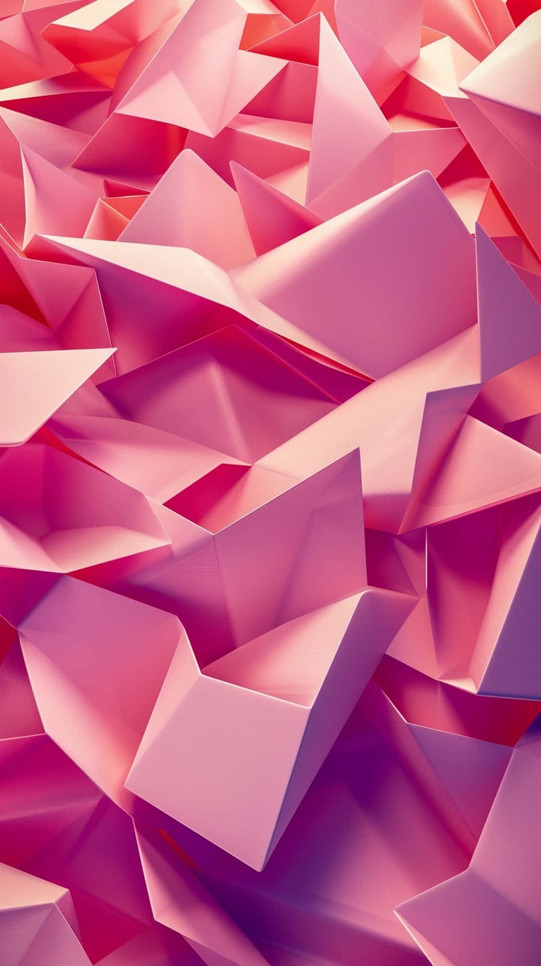 Abstract Pink3 D Geometric Shapes Wallpaper