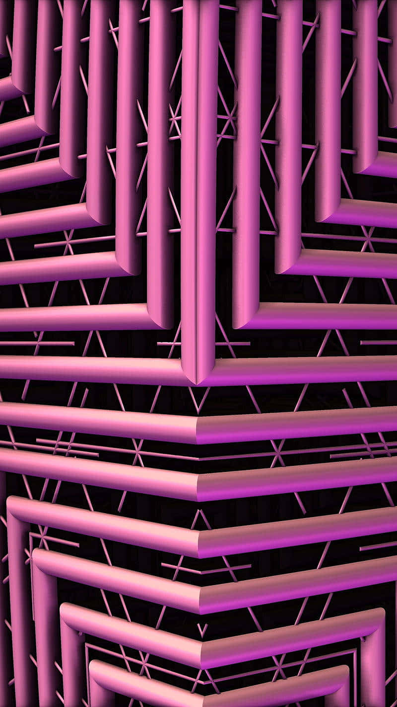 Abstract Pink3 D Geometry Pattern Wallpaper