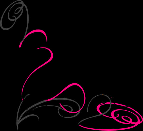 Abstract Pinkand Black Swirls PNG