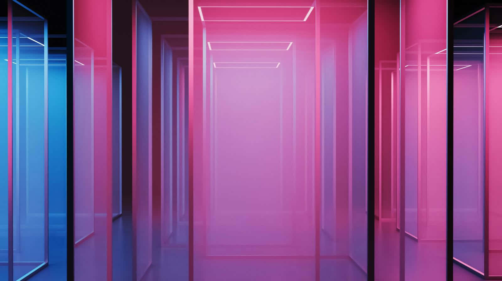 Abstract Pinkand Blue Corridor Wallpaper