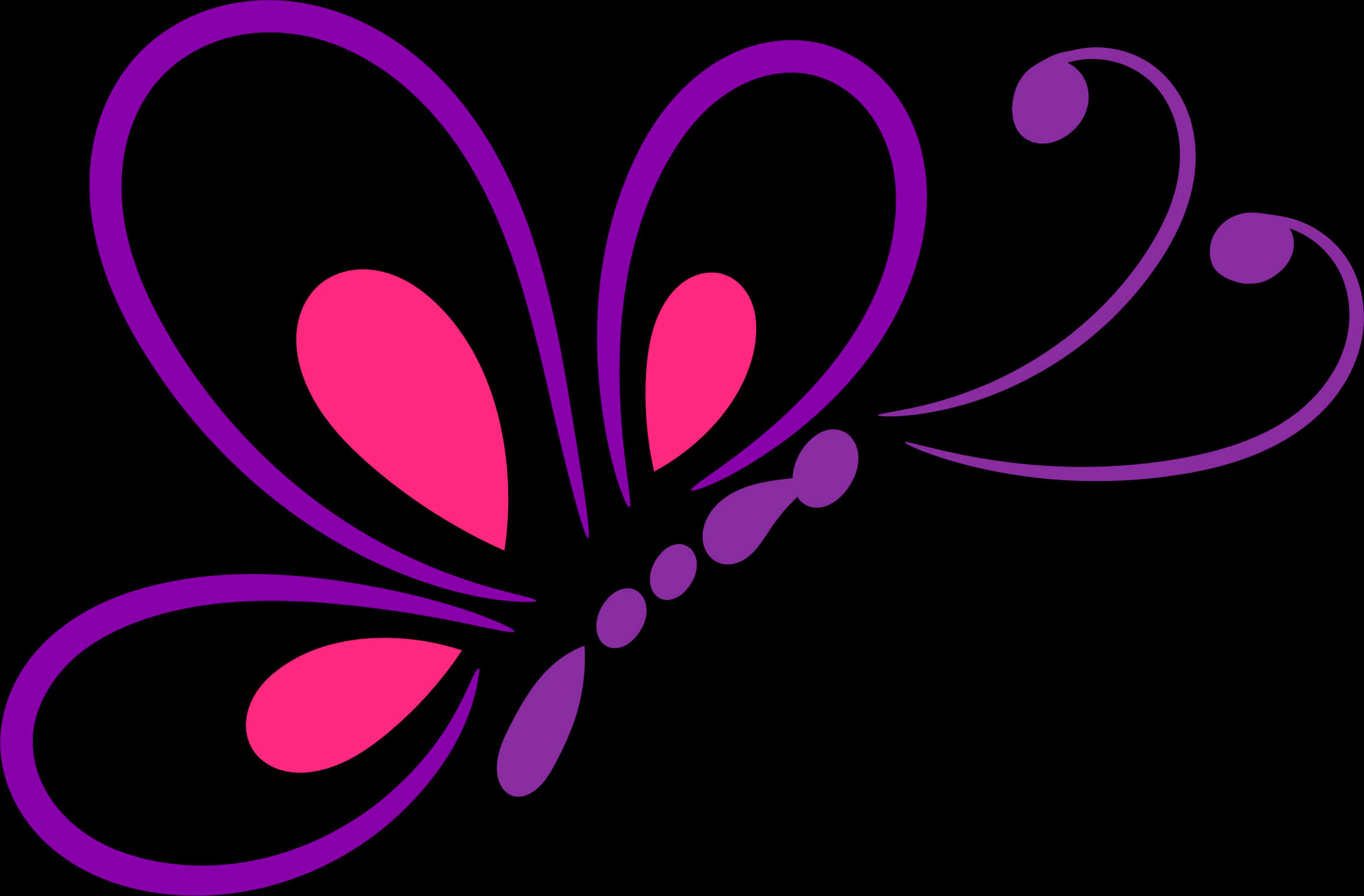 Abstract Pinkand Purple Butterfly Graphic PNG