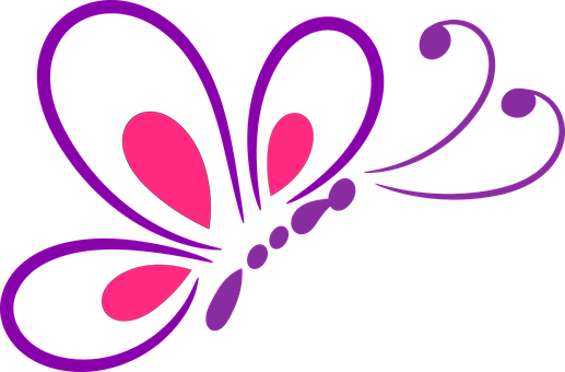 Abstract Pinkand Purple Butterfly Graphic PNG