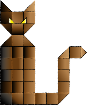 Abstract Pixel Art Cat PNG