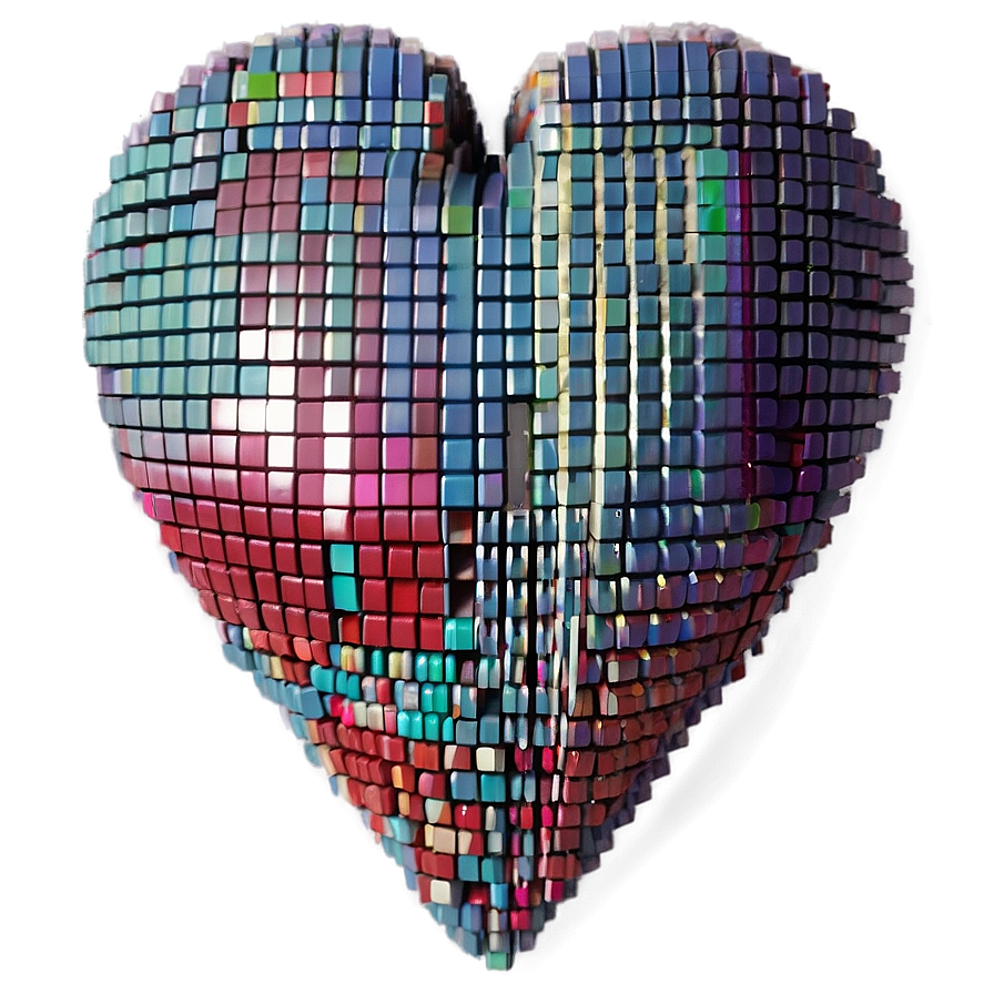 Abstract Pixel Heart Png 05252024 PNG