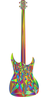Abstract Prismatic Guitar Art PNG