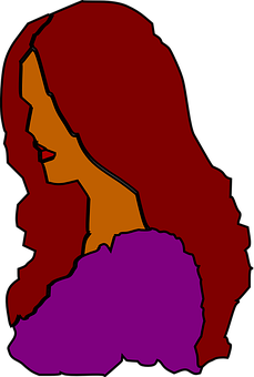 Abstract Profileof Red Haired Woman PNG