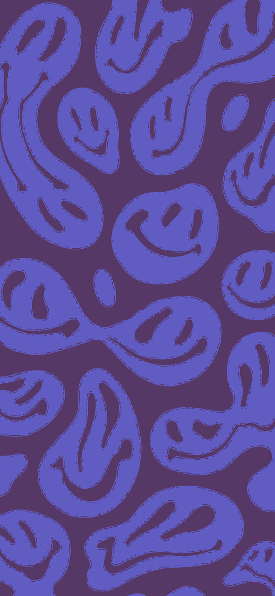 Abstrakt lilla æstetisk trip Smiley Face Fractal Wallpaper Wallpaper
