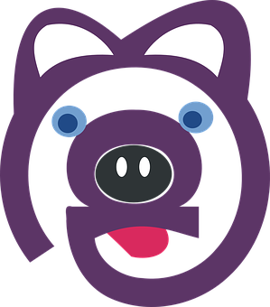 Abstract Purple Bear Graphic PNG