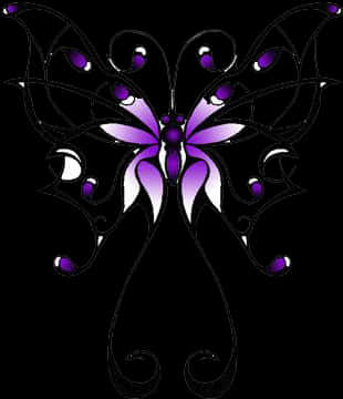 Abstract Purple Butterfly Art PNG