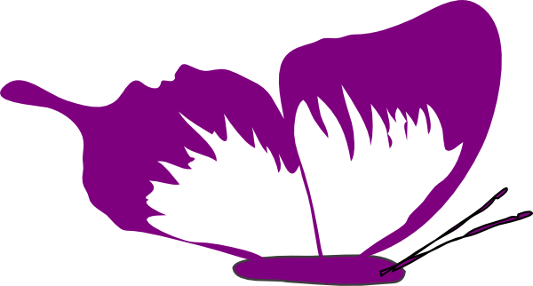 Abstract Purple Butterfly Silhouette PNG