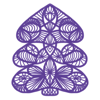 Abstract Purple Christmas Tree Paper Art PNG