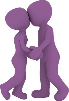 Abstract Purple Couple Holding Hands PNG