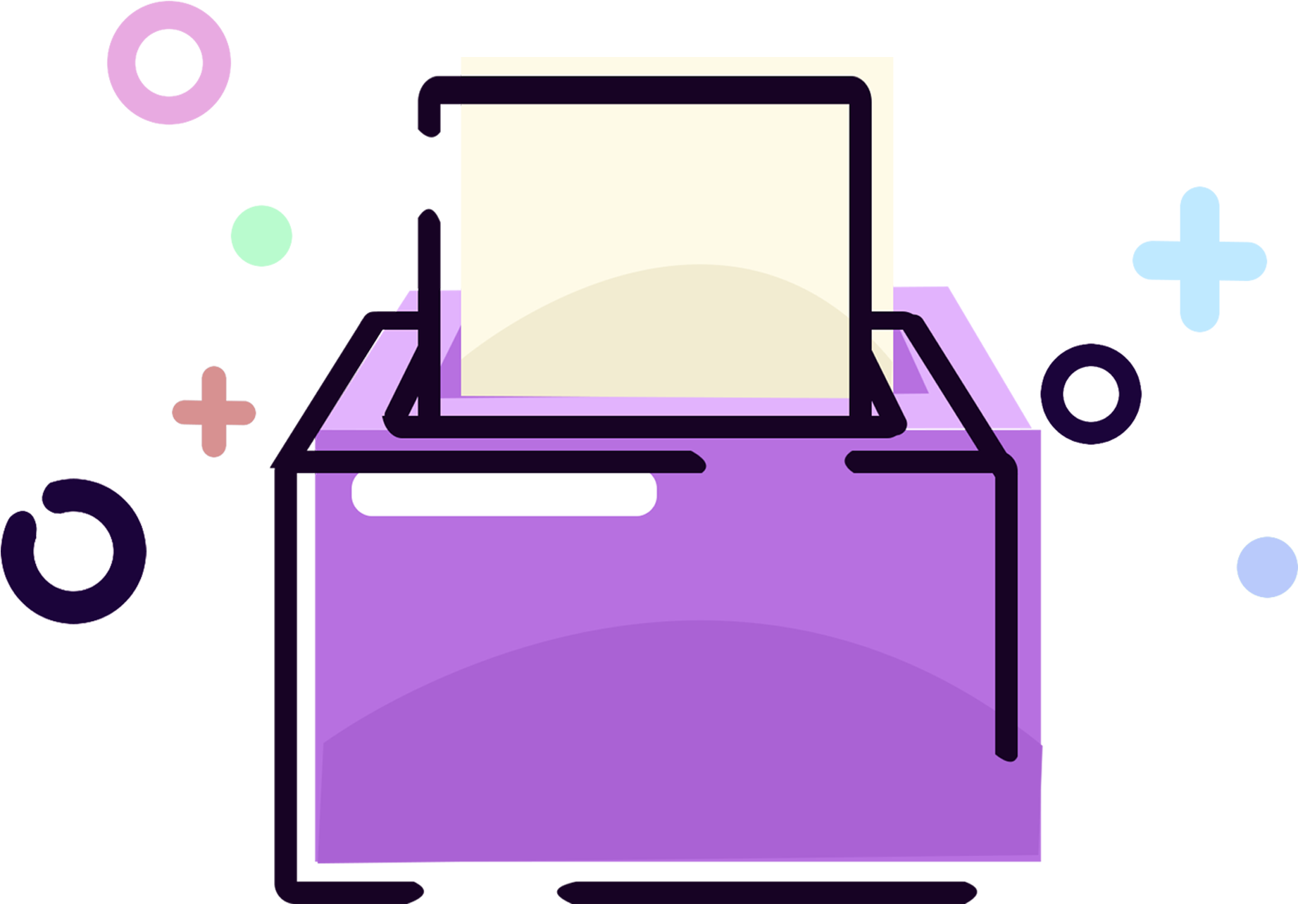 Abstract Purple File Cabinet Illustration PNG